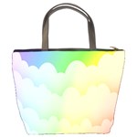 Cloud Blue Sky Rainbow Pink Yellow Green Red White Wave Bucket Bags Back