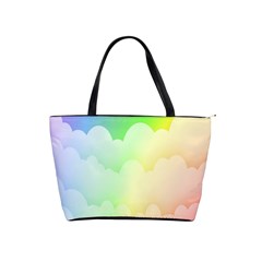 Cloud Blue Sky Rainbow Pink Yellow Green Red White Wave Shoulder Handbags