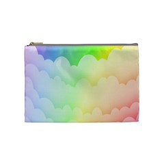 Cloud Blue Sky Rainbow Pink Yellow Green Red White Wave Cosmetic Bag (medium)  by Mariart