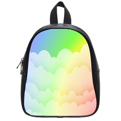 Cloud Blue Sky Rainbow Pink Yellow Green Red White Wave School Bags (small)  by Mariart