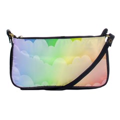 Cloud Blue Sky Rainbow Pink Yellow Green Red White Wave Shoulder Clutch Bags