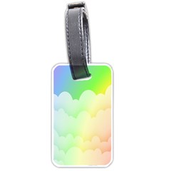 Cloud Blue Sky Rainbow Pink Yellow Green Red White Wave Luggage Tags (one Side)  by Mariart