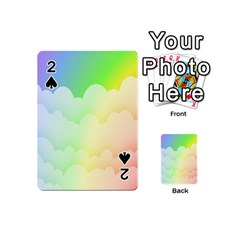 Cloud Blue Sky Rainbow Pink Yellow Green Red White Wave Playing Cards 54 (mini)  by Mariart