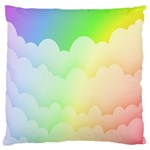 Cloud Blue Sky Rainbow Pink Yellow Green Red White Wave Large Cushion Case (Two Sides) Front
