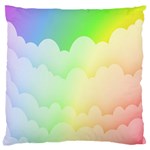 Cloud Blue Sky Rainbow Pink Yellow Green Red White Wave Large Cushion Case (Two Sides) Back