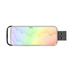 Cloud Blue Sky Rainbow Pink Yellow Green Red White Wave Portable Usb Flash (two Sides) by Mariart