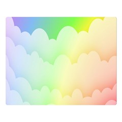 Cloud Blue Sky Rainbow Pink Yellow Green Red White Wave Double Sided Flano Blanket (large)  by Mariart