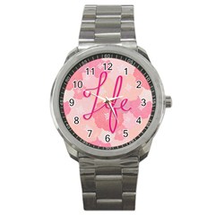 Life Typogrphic Sport Metal Watch by Nexatart