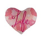 Life Typogrphic Standard 16  Premium Heart Shape Cushions Front