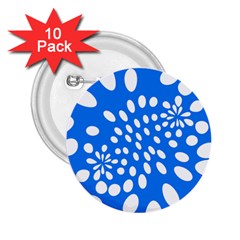 Circles Polka Dot Blue White 2 25  Buttons (10 Pack) 