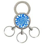 Circles Polka Dot Blue White 3-Ring Key Chains Front