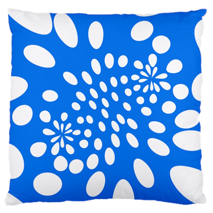 Circles Polka Dot Blue White Large Cushion Case (Two Sides)