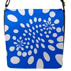 Circles Polka Dot Blue White Flap Messenger Bag (s)