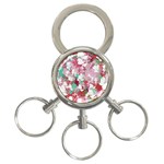 Confetti Hearts Digital Love Heart Background Pattern 3-Ring Key Chains Front