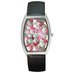 Confetti Hearts Digital Love Heart Background Pattern Barrel Style Metal Watch by Nexatart