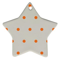 Diamond Polka Dot Grey Orange Circle Spot Ornament (star)