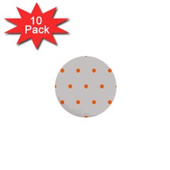 Diamond Polka Dot Grey Orange Circle Spot 1  Mini Buttons (10 Pack) 