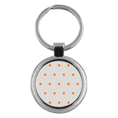 Diamond Polka Dot Grey Orange Circle Spot Key Chains (round) 