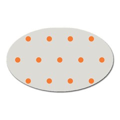 Diamond Polka Dot Grey Orange Circle Spot Oval Magnet by Mariart