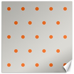 Diamond Polka Dot Grey Orange Circle Spot Canvas 16  X 16   by Mariart