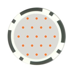 Diamond Polka Dot Grey Orange Circle Spot Poker Chip Card Guard by Mariart