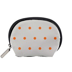 Diamond Polka Dot Grey Orange Circle Spot Accessory Pouches (small)  by Mariart