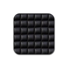 Black Cell Leather Retro Car Seat Textures Rubber Coaster (square)  by Nexatart