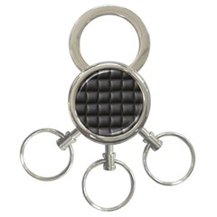 Black Cell Leather Retro Car Seat Textures 3-ring Key Chains by Nexatart