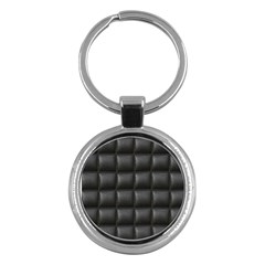 Black Cell Leather Retro Car Seat Textures Key Chains (round)  by Nexatart