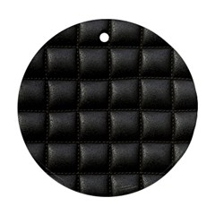 Black Cell Leather Retro Car Seat Textures Round Ornament (two Sides) by Nexatart