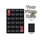 Black Cell Leather Retro Car Seat Textures Playing Cards 54 (Mini)  Front - Heart10