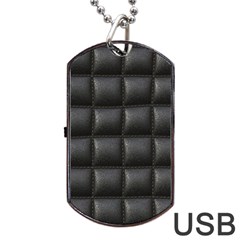 Black Cell Leather Retro Car Seat Textures Dog Tag Usb Flash (one Side)