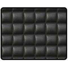Black Cell Leather Retro Car Seat Textures Double Sided Fleece Blanket (medium) 