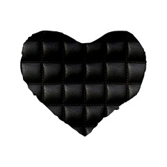 Black Cell Leather Retro Car Seat Textures Standard 16  Premium Flano Heart Shape Cushions by Nexatart