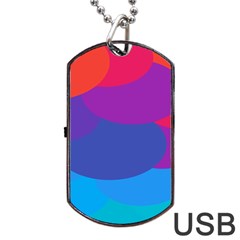 Circles Colorful Balloon Circle Purple Blue Red Orange Dog Tag Usb Flash (two Sides)