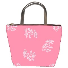 Branch Berries Seamless Red Grey Pink Bucket Bags by Mariart