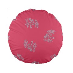 Branch Berries Seamless Red Grey Pink Standard 15  Premium Round Cushions by Mariart