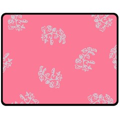 Branch Berries Seamless Red Grey Pink Double Sided Fleece Blanket (medium)  by Mariart