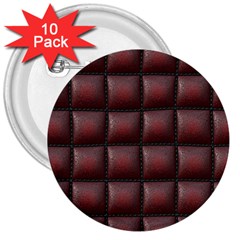 Red Cell Leather Retro Car Seat Textures 3  Buttons (10 Pack)  by Nexatart