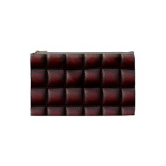 Red Cell Leather Retro Car Seat Textures Cosmetic Bag (small)  by Nexatart