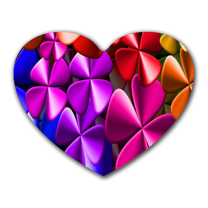 Colorful Flower Floral Rainbow Heart Mousepads