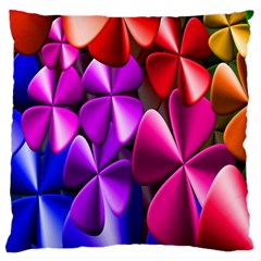 Colorful Flower Floral Rainbow Large Cushion Case (two Sides)