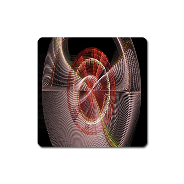 Fractal Fabric Ball Isolated On Black Background Square Magnet