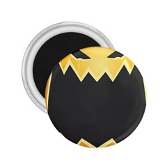 Halloween Pumpkin Orange Mask Face Sinister Eye Black 2 25  Magnets by Mariart