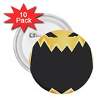 Halloween Pumpkin Orange Mask Face Sinister Eye Black 2.25  Buttons (10 pack)  Front