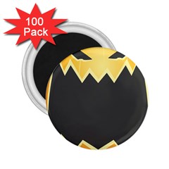 Halloween Pumpkin Orange Mask Face Sinister Eye Black 2 25  Magnets (100 Pack)  by Mariart