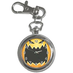 Halloween Pumpkin Orange Mask Face Sinister Eye Black Key Chain Watches