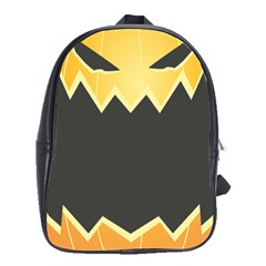 Halloween Pumpkin Orange Mask Face Sinister Eye Black School Bags(large) 