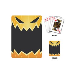 Halloween Pumpkin Orange Mask Face Sinister Eye Black Playing Cards (mini) 