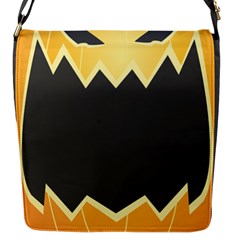 Halloween Pumpkin Orange Mask Face Sinister Eye Black Flap Messenger Bag (s)